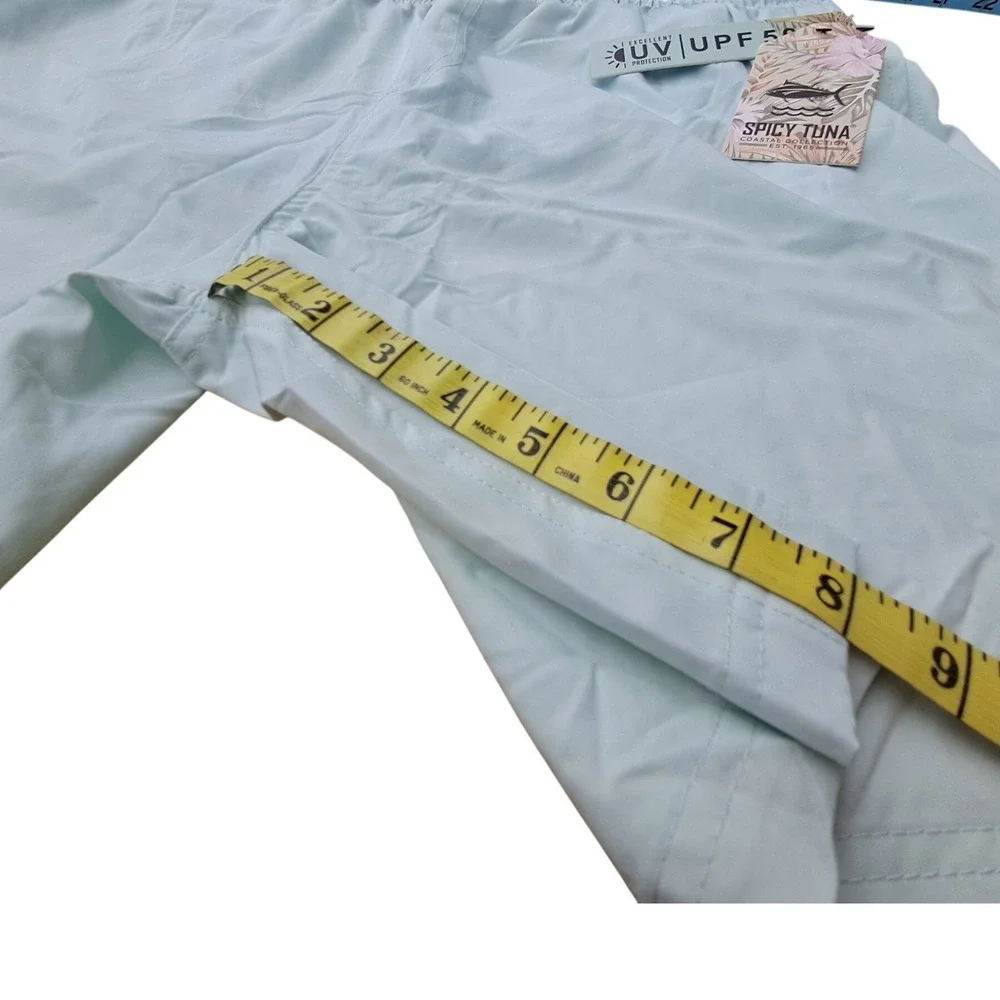 Spicy Tuna NWT Mens Mint Green UPF 50+ Swim Trunks Size 2XL SW3116
